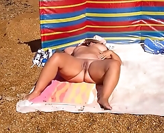 Wife within reach the nudist beach