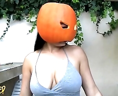 Aria Giovanni Naked down Pumpkin on Head - Aziani Exposed